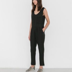 EUC Ozma of California Black Linen Coverall Size M